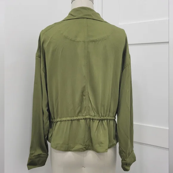 Frye & Co Green Lightweight Open Front Utility Style Jacket - Picture 5 of 14